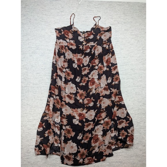 Final Touch Dresses & Skirts - Final Touch Dress Womens 3XL Black Floral Sleeveless‎ Button Front Boho Maxi 3X